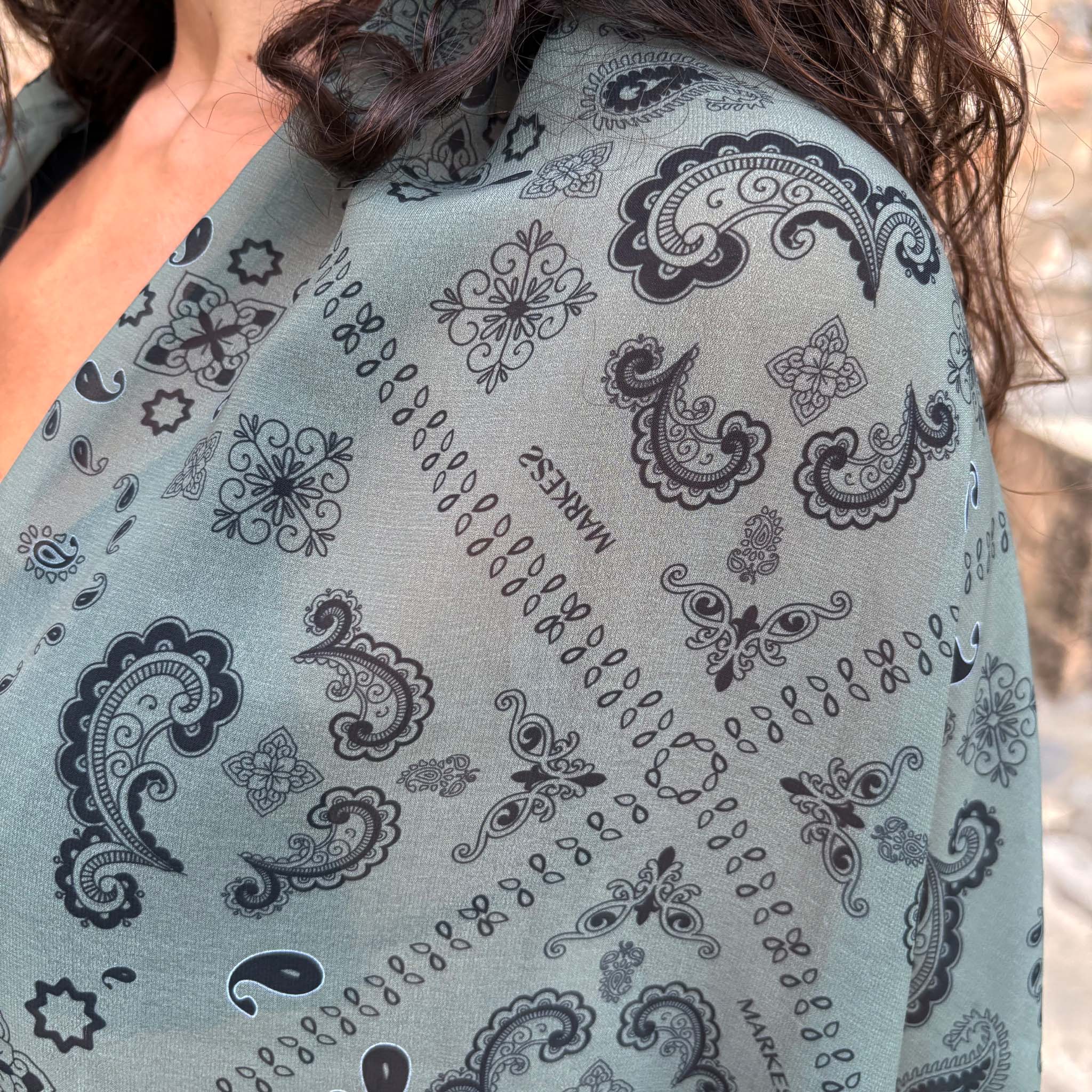 KHAKI PAISLEY PAREO